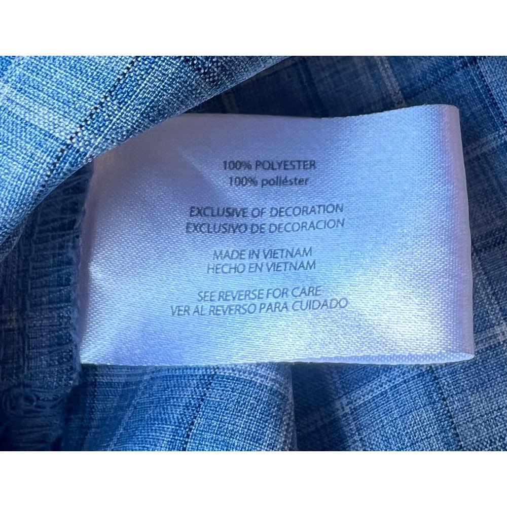 Orvis Mens XL Blue Plaid Short Sleeve Button Down Shirt Mesh Lined Hiking Top - Picture 4 of 7